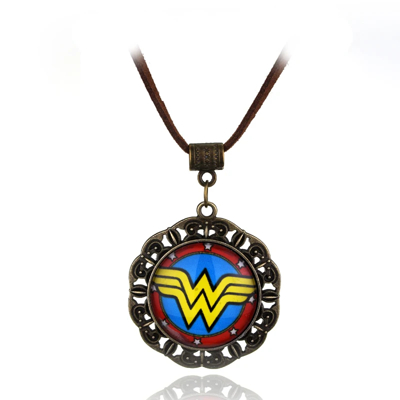 DC Super hero Wonder Woman ожерелье круглый супер герой Супергерл логотип кулон s для женщин