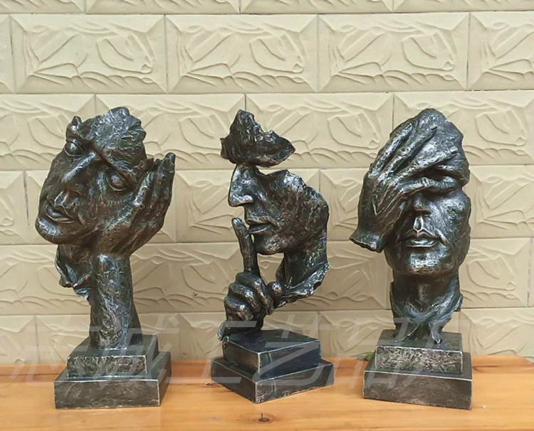 Портрет скульптуры Курить сигару креативные домашние декоративные полимерные