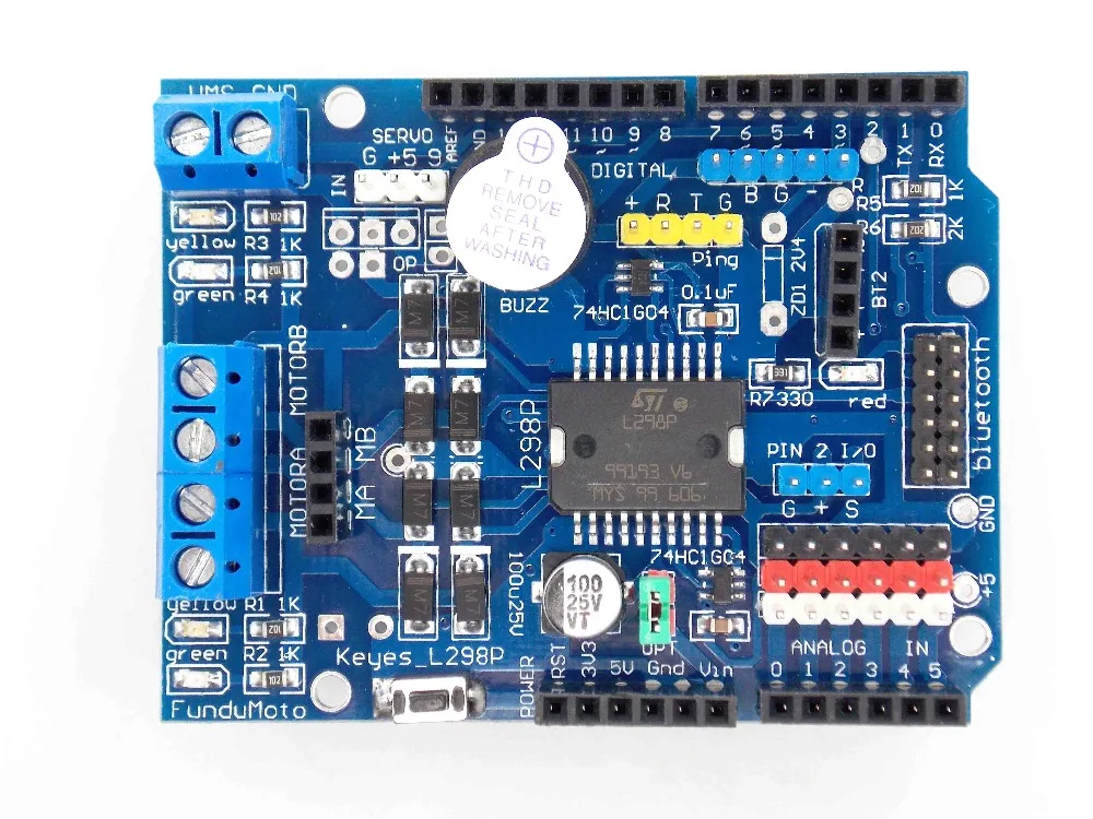 L298P контроллер скорости ШИМ двойной Мощный драйвер h моста интерфейс Bluetooth модуль