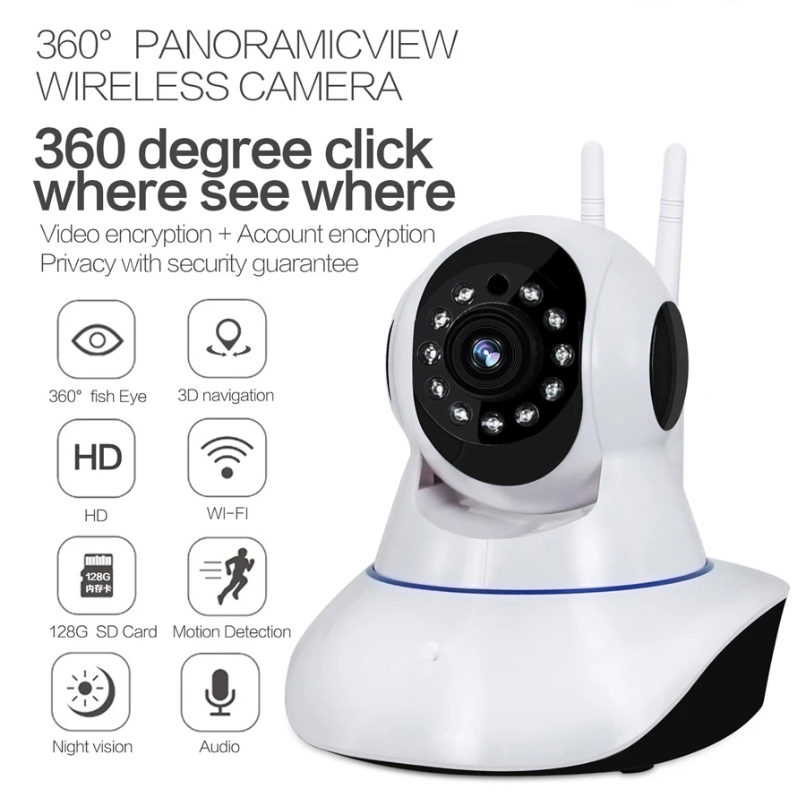 IP-камера видеонаблюдения HD 720P 1 МП с функцией ночного видения | Безопасность и