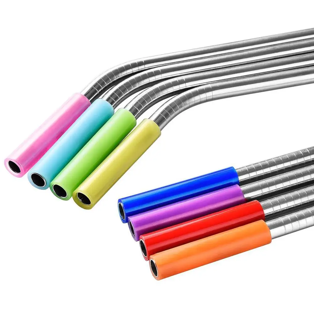 Высокое качество 1 комплект соломенный силиконовый рукав пищевой 304 нержавеющая