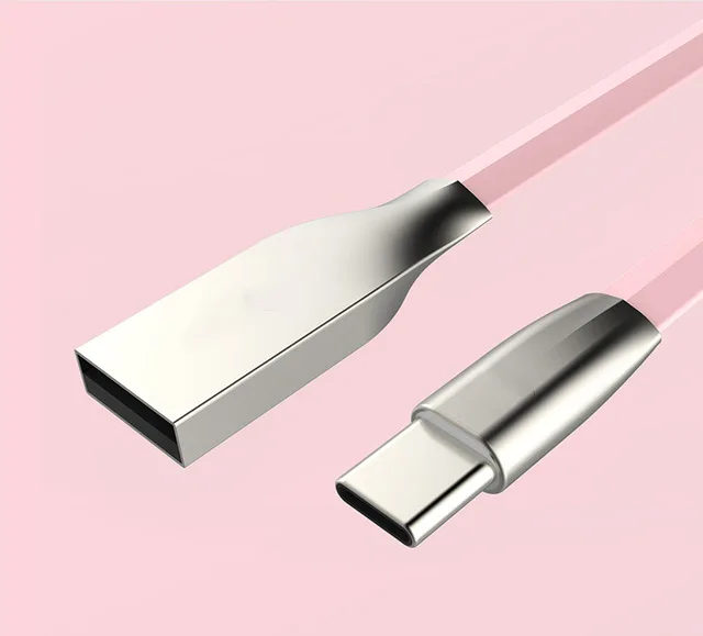 SUPTEC usb type-C кабель из цинкового сплава USB C кабель передачи данных для быстрой зарядки type-C USB Кабель зарядного устройства для Xiaomi huawei LG sony htc - Цвет: Pink