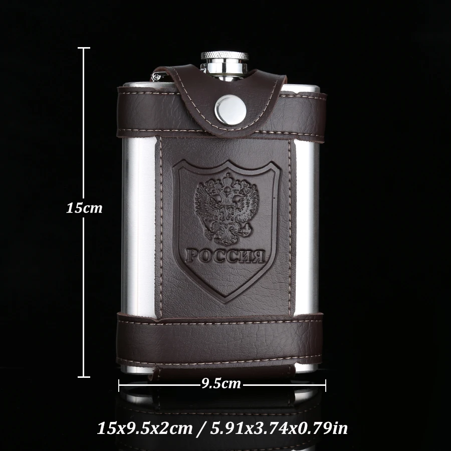 XYKIT 9 oz мини фляга для алкоголя из нержавеющей стали ликер фляжка для виски винная фляжка портативный коричневый кожаный кобура фляги для напитков