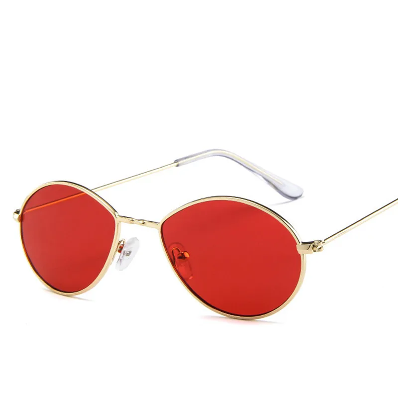 Маленькие Овальные Солнцезащитные очки женские Ретро красные винтажные золотая