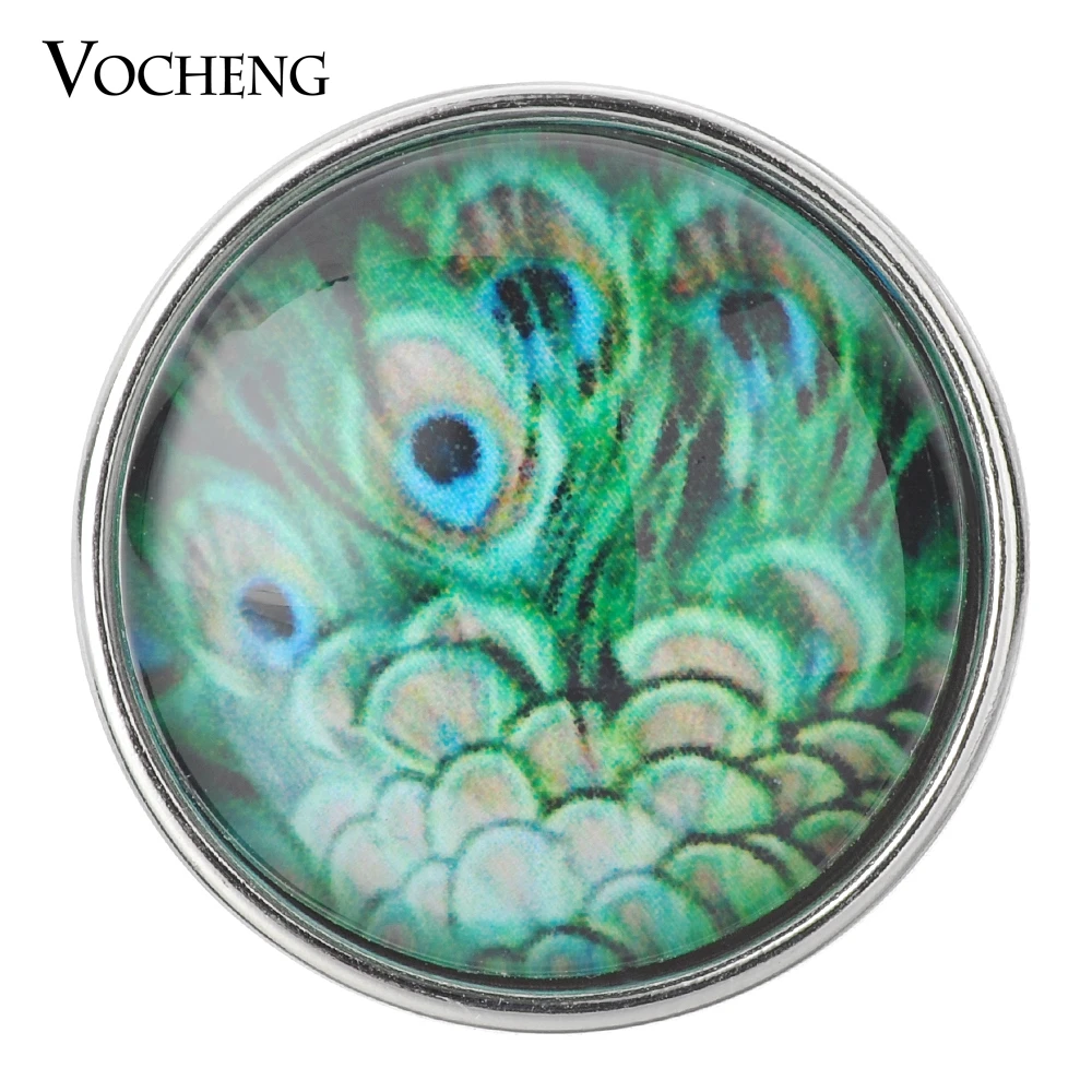 Vocheng оснастки Подвески зеленый Стекло 18 мм Медь металлический Vn 1624|snaps glass|18mm snapsmetal