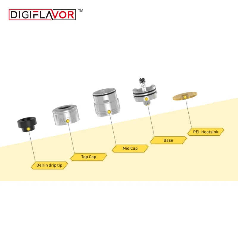 Оригинальный атомайзер Digiflavor Aura RDA 1 5 мл емкость испаритель 24 мм Диаметр BF разъем