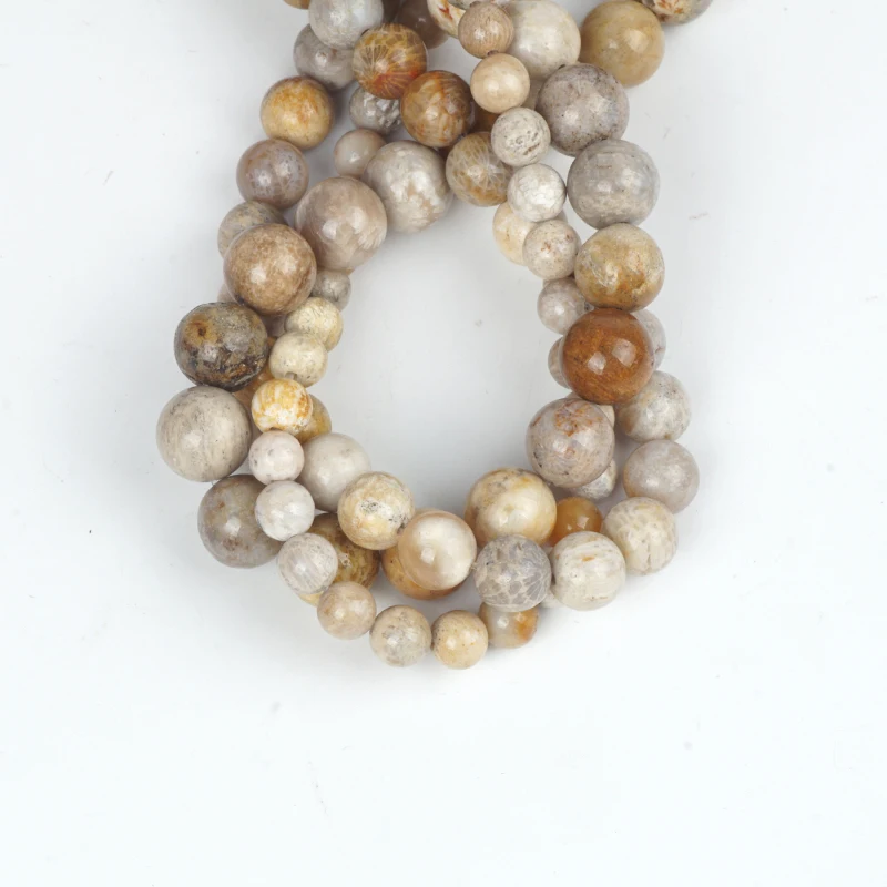 Круглые объемные камни из натуральной хризантем бисер коралловых окаменелостей