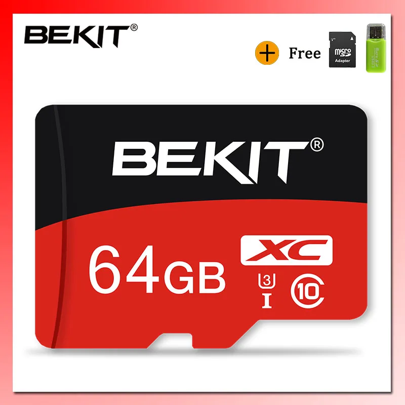 Карта памяти Bekit 100% оригинал класс 10 U1 U3 TF SD карта Mini Flash TF/SD для телефона 256 ГБ 128 64 32