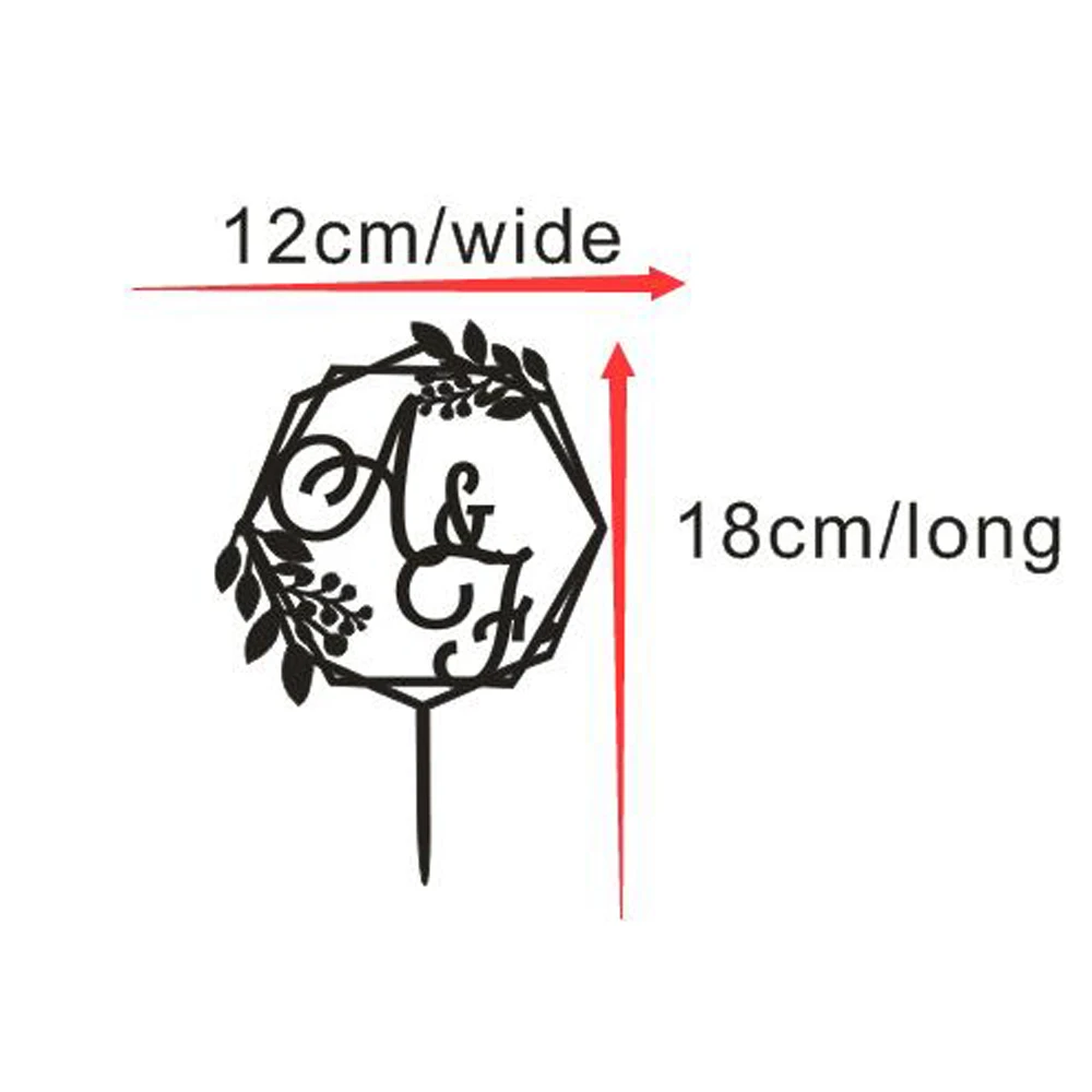 Персонализированные венки свадебный торт Топпер цветные акриловые