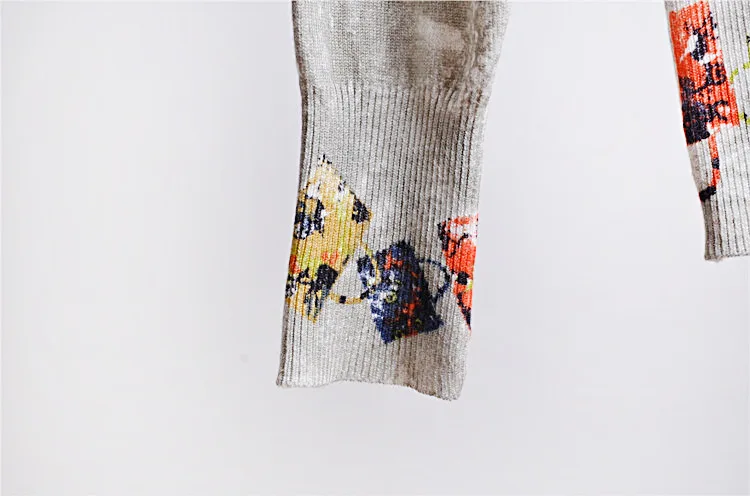 2018 New printed cardigan cfall and winter sweet sweaters women cart bag sweater design new |