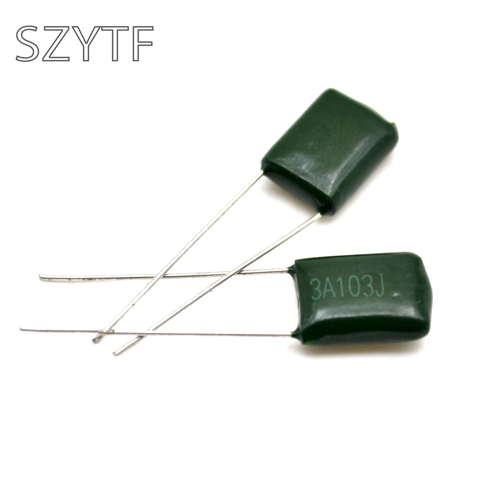 Расстояние 3A103J 1kv 1000V 0 01 мкФ 10NF Полиэстеровые конденсаторы (100 шт./лот)|polyester