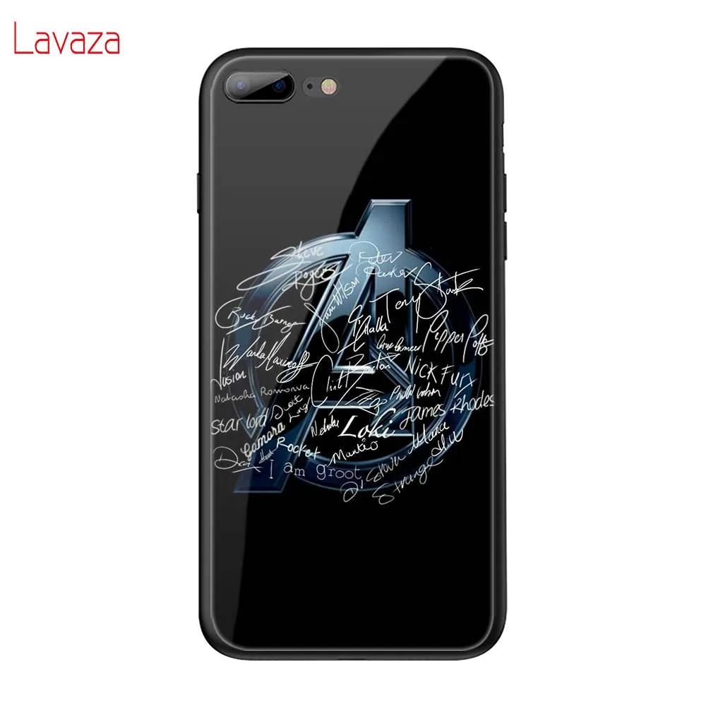 TG10 Lavaza MARVEL Studio Мстители закаленное стекло ТПУ чехол для iPhone 6 6S 7 8 Plus 5 5S SE XR X XS 11 Pro MAX чехол - Цвет: TG10