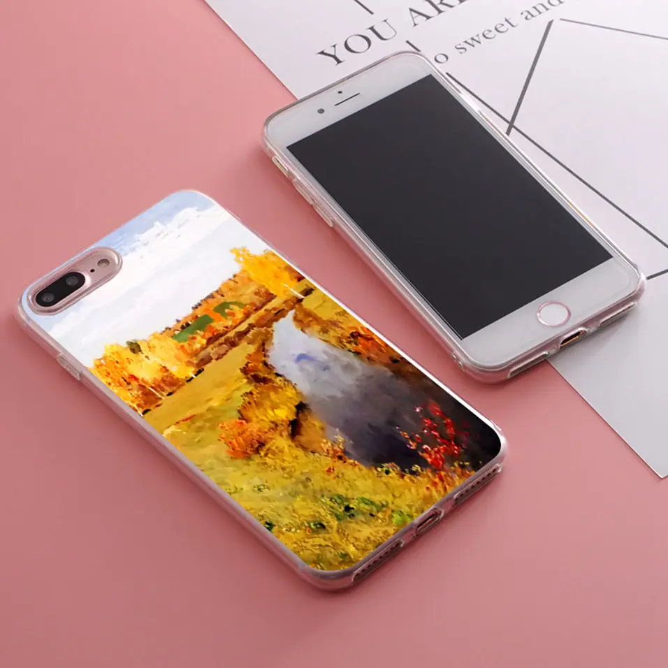 Защитный чехол Isaak Iliich Levitan золотой осенний Мягкий силиконовый для телефона iPhone X