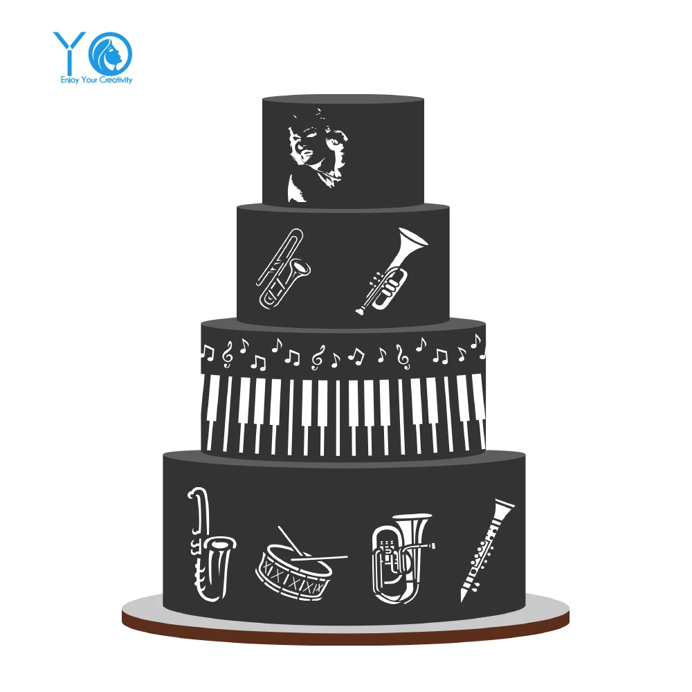Marching Band Instruments Cookie Stencil Piano Keys Cake Fondant Molds Decorating Tools Baking Bakeware | Дом и сад