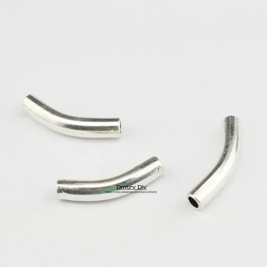 Dmtry 5pcs Hole Curved Tube Slider Spacers Jewelry Findings Charms Use With 4mm Round Leather DIY Bracelets &amp Bangles BB0004 - купить по