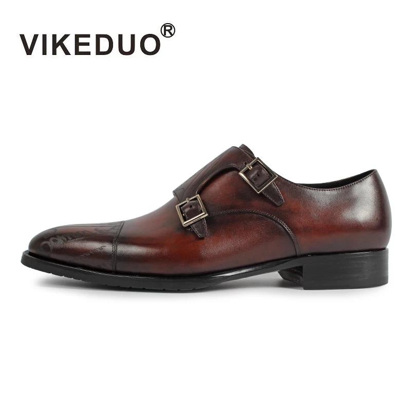 Туфли мужские Vikeduo из натуральной кожи винтажные дизайнерские роскошные для