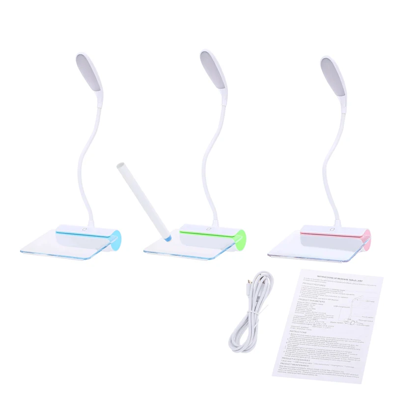 Portable Touch Control Night light Table lamp with Fluorescent Message Board 3-Mode Brightness USB Port Eye care Book Lamp | Лампы и