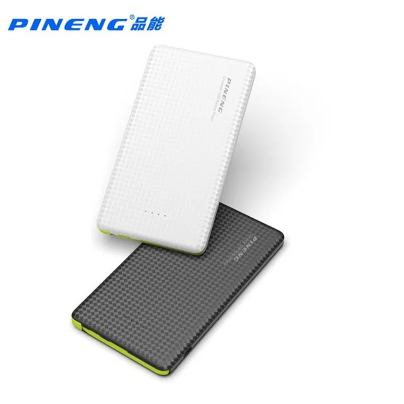 Внешний аккумулятор PINENG PN-952 5000 мАч с встроенным кабелем для зарядки и вибрационным выключателем USB.