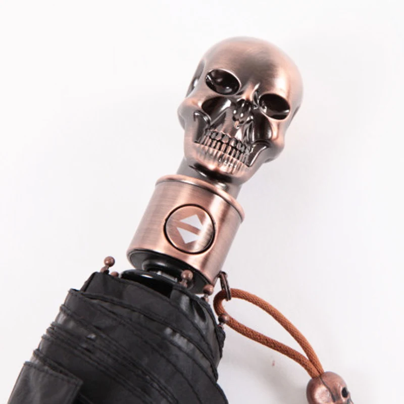 Мужской Зонт В креативном стиле с металлической головкой черепа в панк