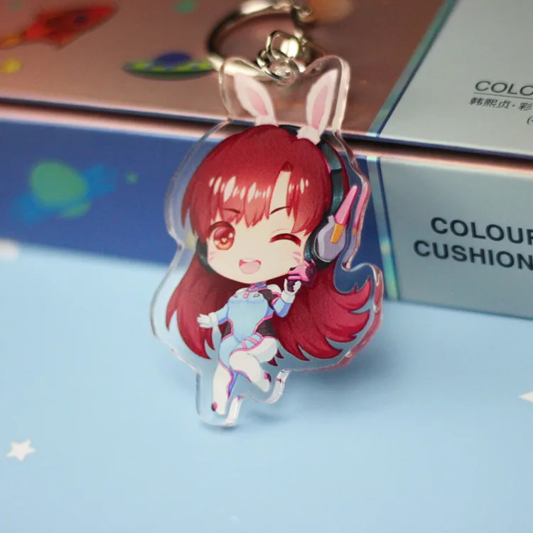 10 FPS Game Ow Keychain Fashion Overwatch D.va Hanzo Mei Tracer Reaper Figure Bag Pendants Car Key Chains Holder Keyrings Jewelry - Цвет: 10