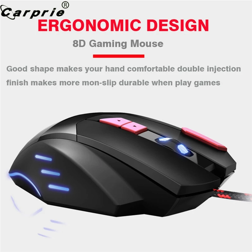 Оптическая игровая мышь CARPRIE 1 шт. эргономичная Проводная 6800DPI 7 передач для