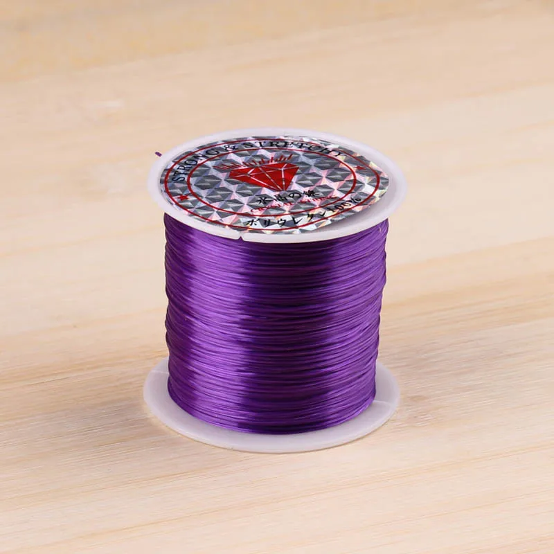 Purple Diy ювелирные аксессуары в виде бусин кристалл линия браслет на эластичной веревке бисером канатная Резиновая лента эластичная линия - Цвет: Purple