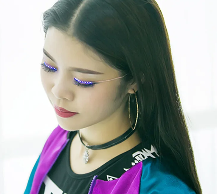 Светодиодные накладные ресницы длинные макияж черные Nautral ручная работа для