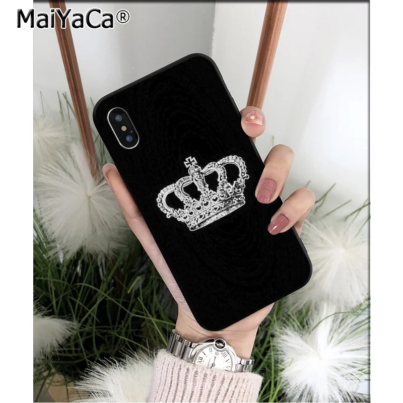 A16 MaiYaCa Crown King queen высококачественный чехол для телефона для iPhone X XS MAX 6 6S 7 7plus 8 8Plus 5 5S XR - Цвет: A16
