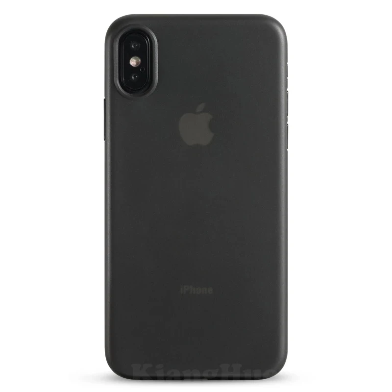 transparent black Ультра тонкий чехол для телефона 0,26 мм для Iphone Xr Xs Max X 8 7 6 6s Plus матовый прозрачный футляр для Iphone 11 Pro Max задняя крышка - Цвет: transparent black