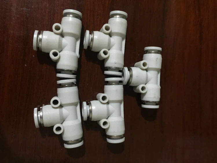 Пневматическое оборудование спайк белый черный т тройник PE4 PE6 PE8 PE10 PE12 PE14 PE16|pe16| |