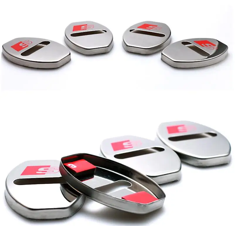 4 Шт. Автомобиль Из Нержавеющей Стали Замок Двери Пряжки Защитную Крышку Наклейки