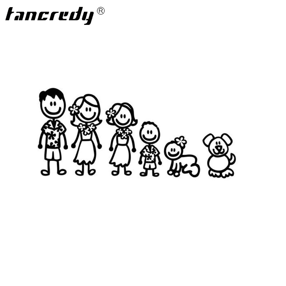 Tancredy 26*12 см большой семейный модный креативный мультяшный автомобильный стикер