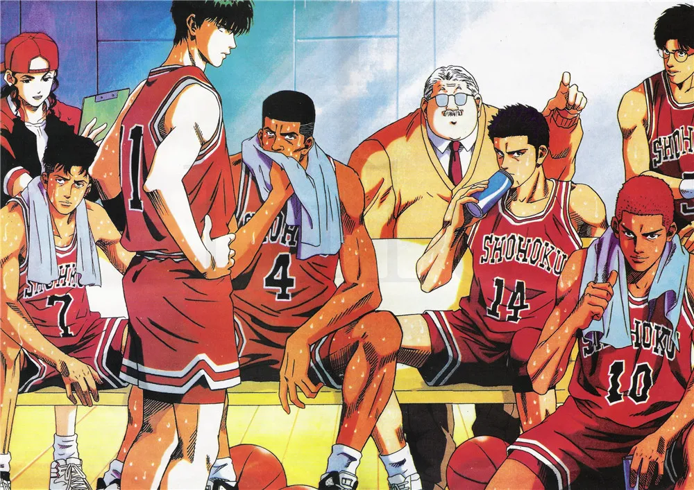 Черный Slam Dunk плакаты настенные наклейки яркие цветные украшения для дома белая бумага с покрытием прямая - Цвет: Черный