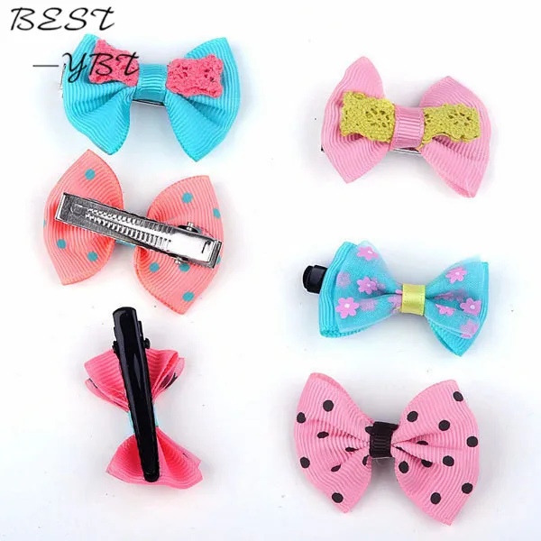 Заколка для волос в горошек с бантом девочек зажим милым Детские аксессуары 20