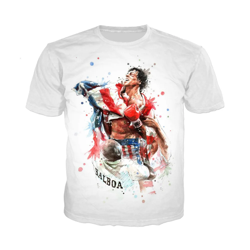 Мужская Летняя мода фильм 3D футболка Рокки Бальбоа новый с коротким рукавом