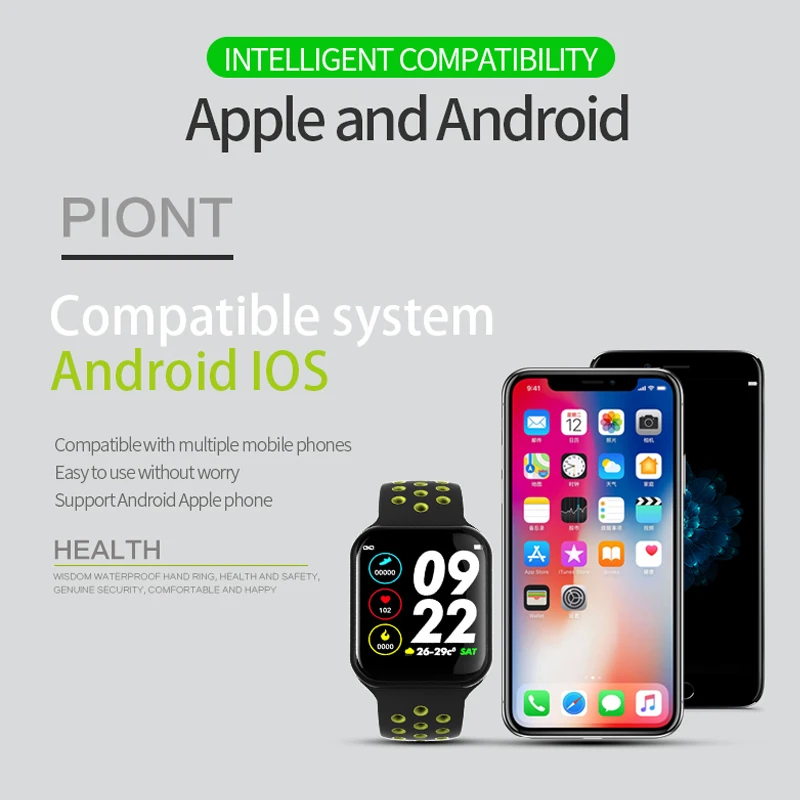Новейший смарт-браслет F8 с Bluetooth, пульсометром, смарт-браслет, 1,3 дюймовый экран, расстояние шагов, калории, спортивные наручные часы