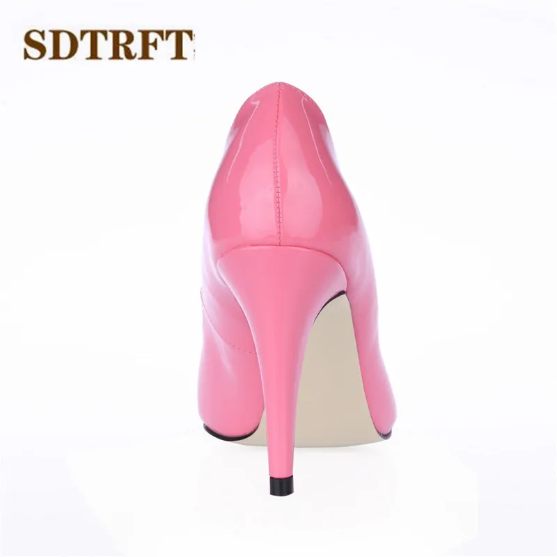 

SDTRFT Stiletto Crossdresser Spring Autumn shoes woman 9cm thin high heels Pointed Toe wedding pumps zapatos mujer Plus:35-40