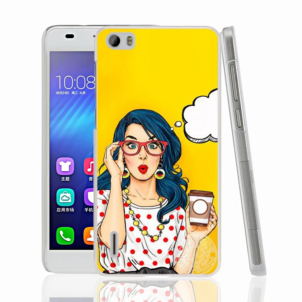 HAMEINUO Модный чехол для сотового телефона девушки с винной чашкой huawei honor 3C 4A 4X 4C 5X 6 7