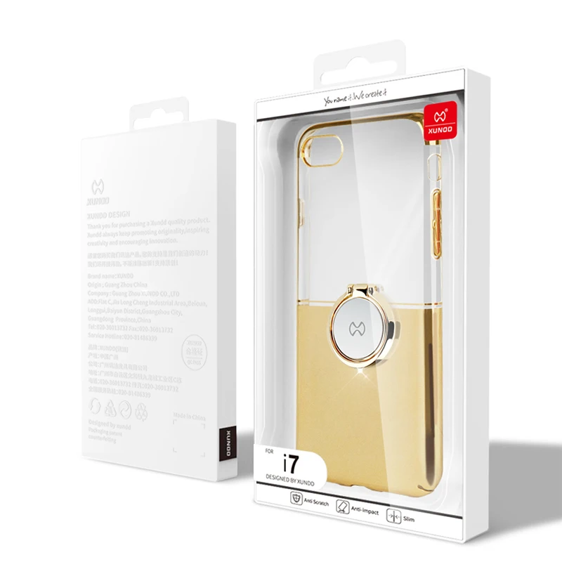 Xundd металлическое кольцо-держатель чехол для iphone 8, 8 Plus Жесткий PC 2-Цвет задняя крышка для iPhone 7, 7plus подходит для Автомобильный держатель Магнитный