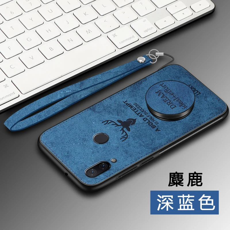 Синий PDGB Прочный ТПУ чехол для huawei P20 Pro P30 Lite Honor 10 9 8 Lite 8X 8A 8C 6C Pro V9 Play тканевый чехол с рисунком оленя - Цвет: Синий