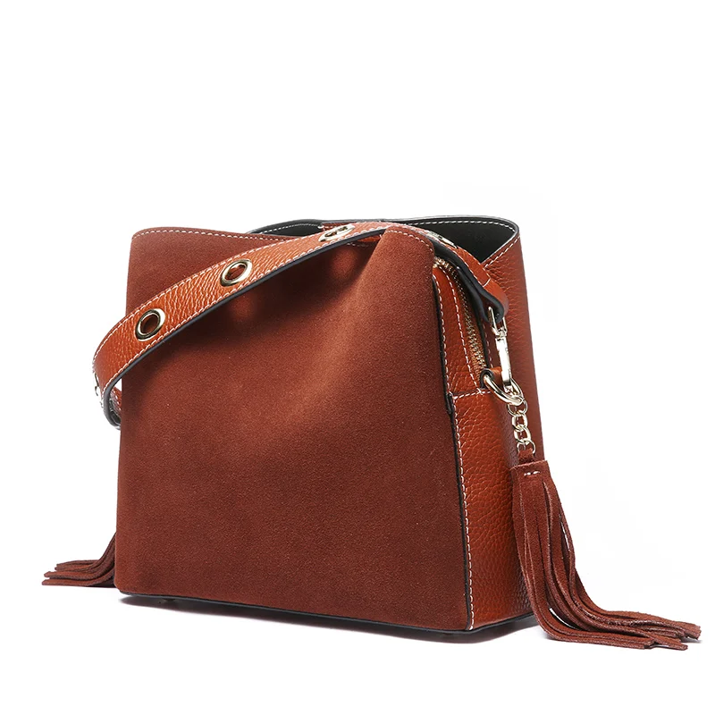 ONIVEE 2018 из натуральной коровьей кожи Курьерские сумки женские кисточка Petit Sac