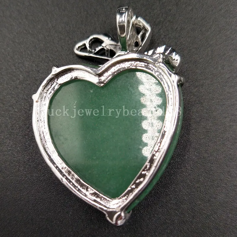 Бесплатная доставка Красивые Украшения 31x45 мм зеленое сердце авантюрина