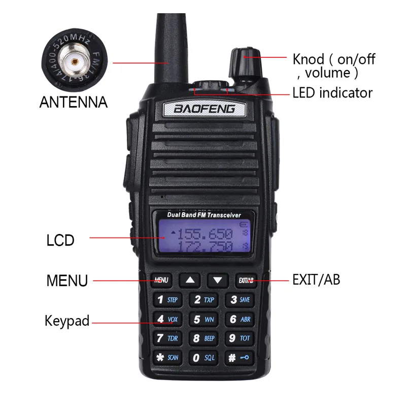 Портативная рация baofeng UV-82 walkie-talkie portable radio UV 82 walkie talkie handphone кошелек 10 KM охотничье