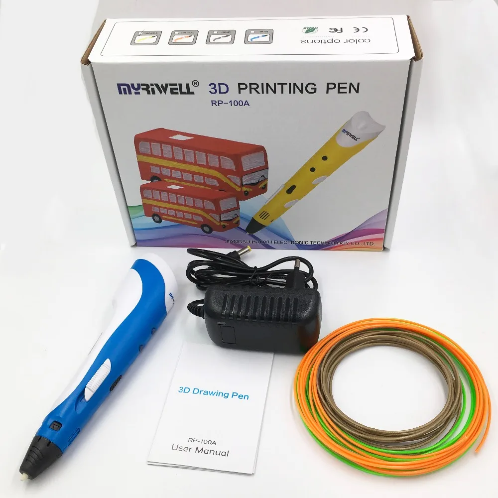 Myriwell 3d Ручка принтер для рисования + 100 м 1 75 мм abs нить печать ручка креативный