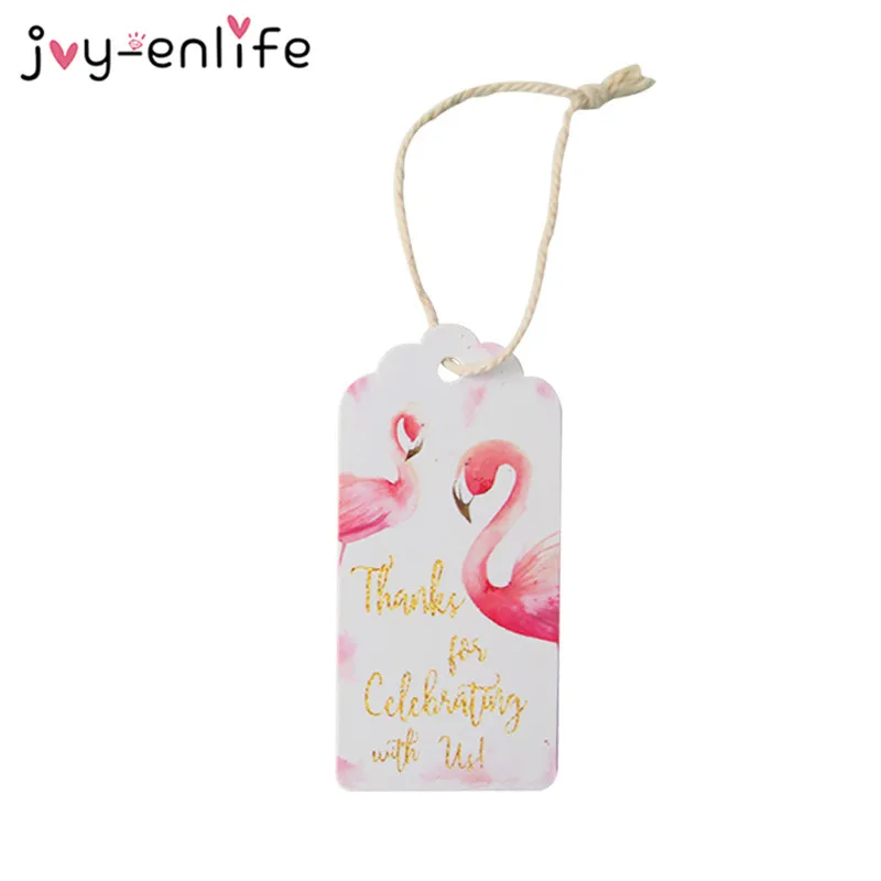 JOY ENLIFE 50 шт DIY Фламинго Птица бумажные бирки для подарков этикетки подвесные