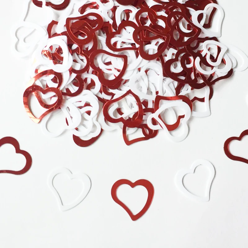 Красный и белый цвет свадебные Любовь Сердце Конфетти декор стола вечерние