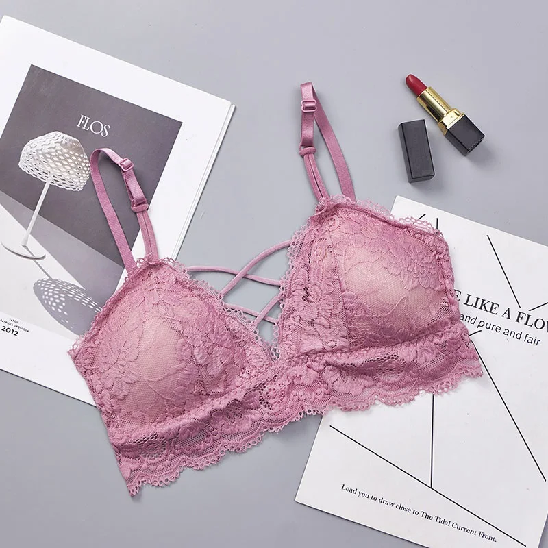 Сексуальный бюстгальтер с цветочной подкладкой без косточек нижнее белье