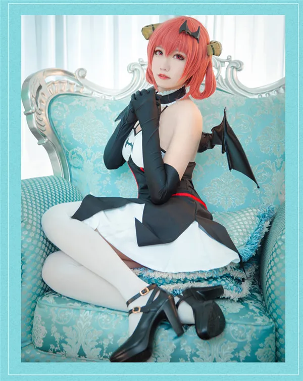 

Anime Gabriel DropOut Kurumizawa Satanichia McDowell Little Devil FormalDress Full Set Quadratic Halloween Party Cosplay Costume
