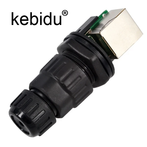 Водонепроницаемый провод-коннектор Kebidu rj45 IP68 водонепроницаемый разъем RJ45 |