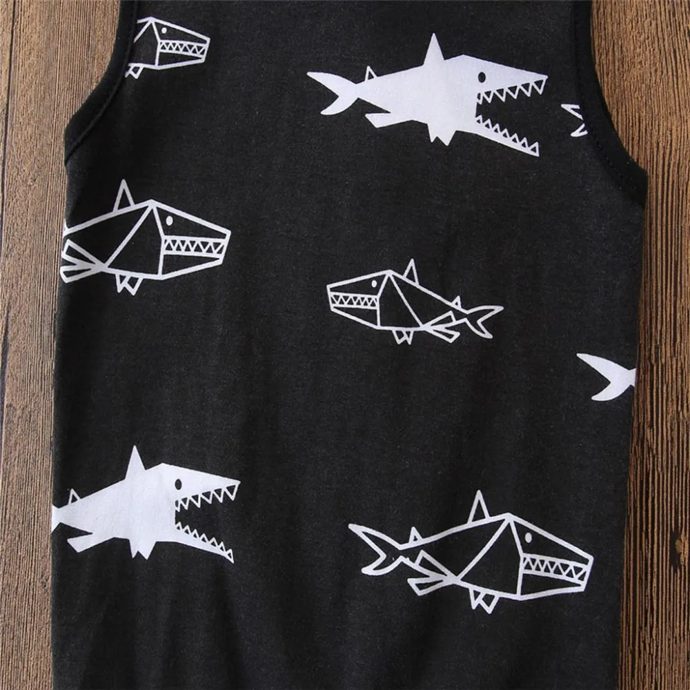 Fashion 2019 Baby Boy Shark Print Tops Shorts Sets Hooded Shirt Kids Clothes Summer Clothing Ninjago Costume Dropshipping 2 |